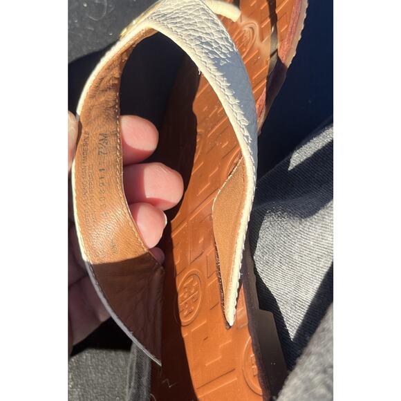 Tory Burch Thora Women’s Size 7.5 Leather Thong Flip Flops Flat Sandals - Picture 4 of 7